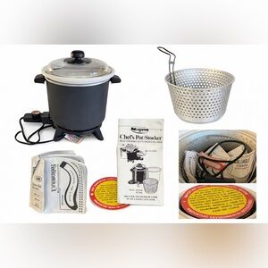 Vintage Dazey Chef’s Pot Stocker Multi Cooker Fry Steam Slow Cook w Basket
